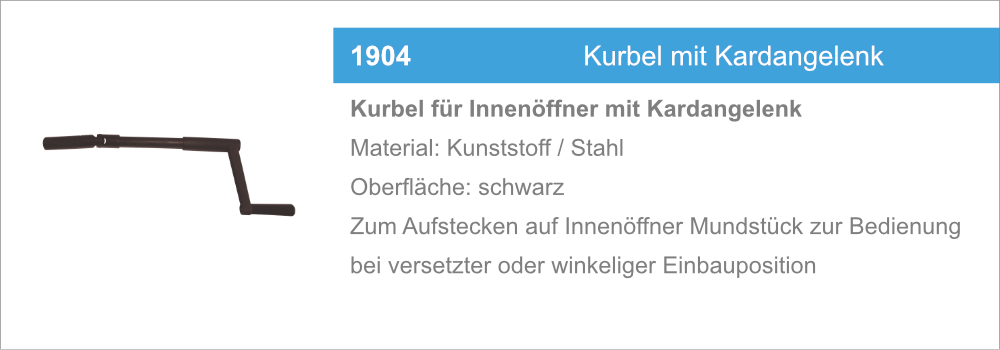 1904 Kurbel mir Kardangelenk
